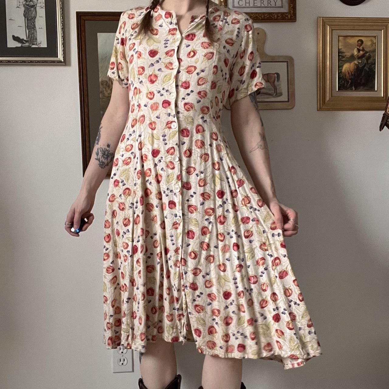 90's spring tulip dress (L)