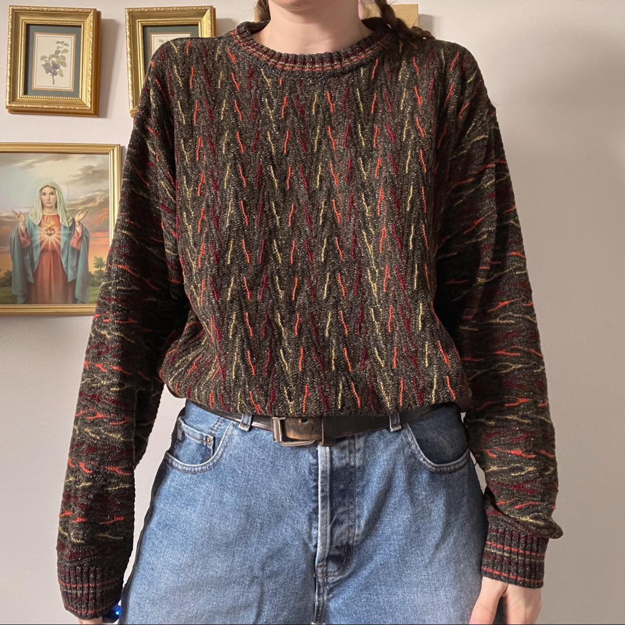 Vintage wishbone knit sweater (L)