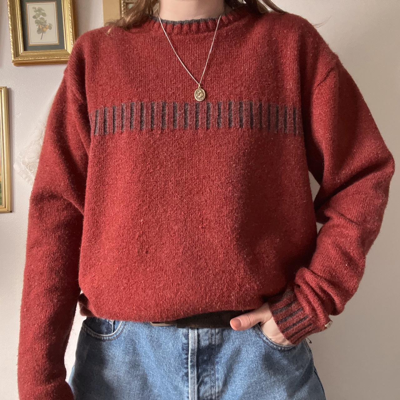 Brick red wool jumper (M)