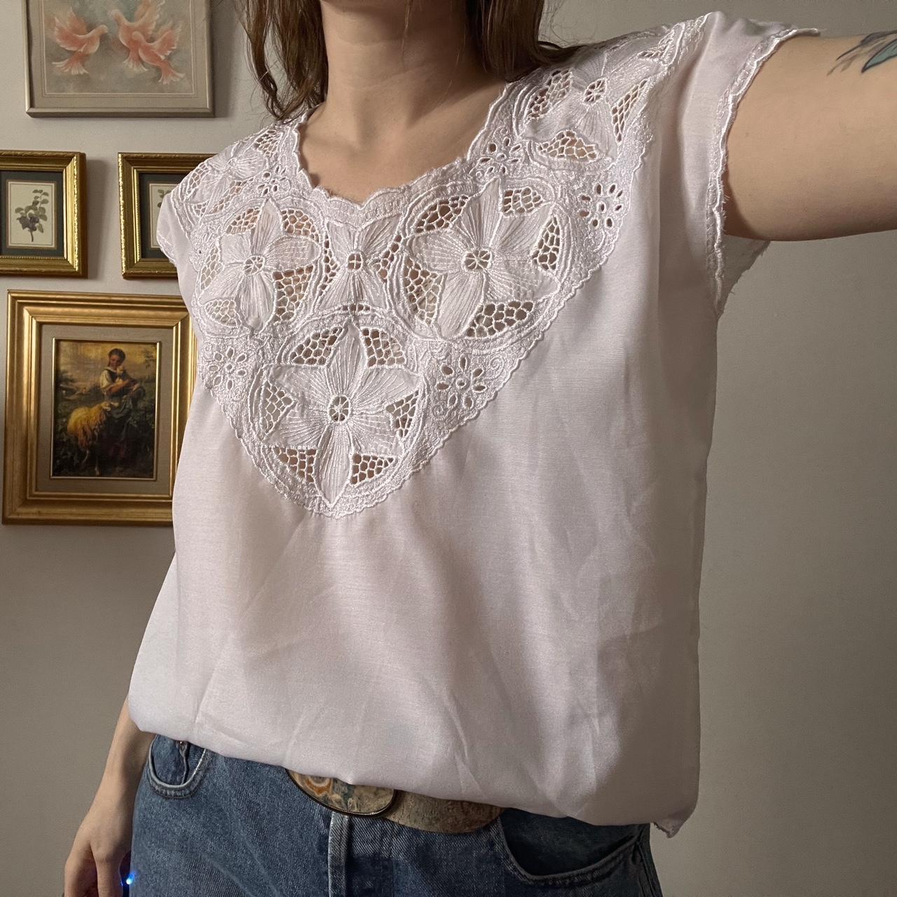 Vintage flora crochet top (L)