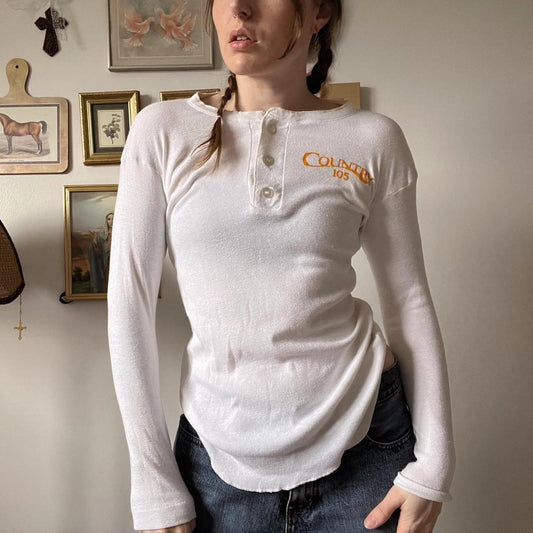 Vintage slouchy henley (S)