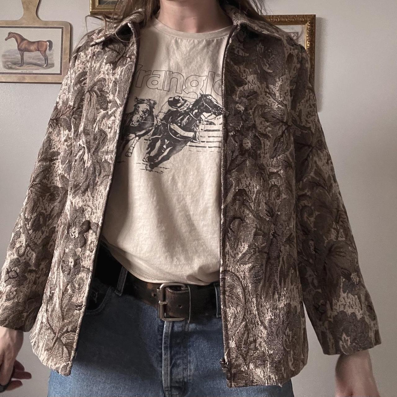 Latte floral tapestry jacket (M)