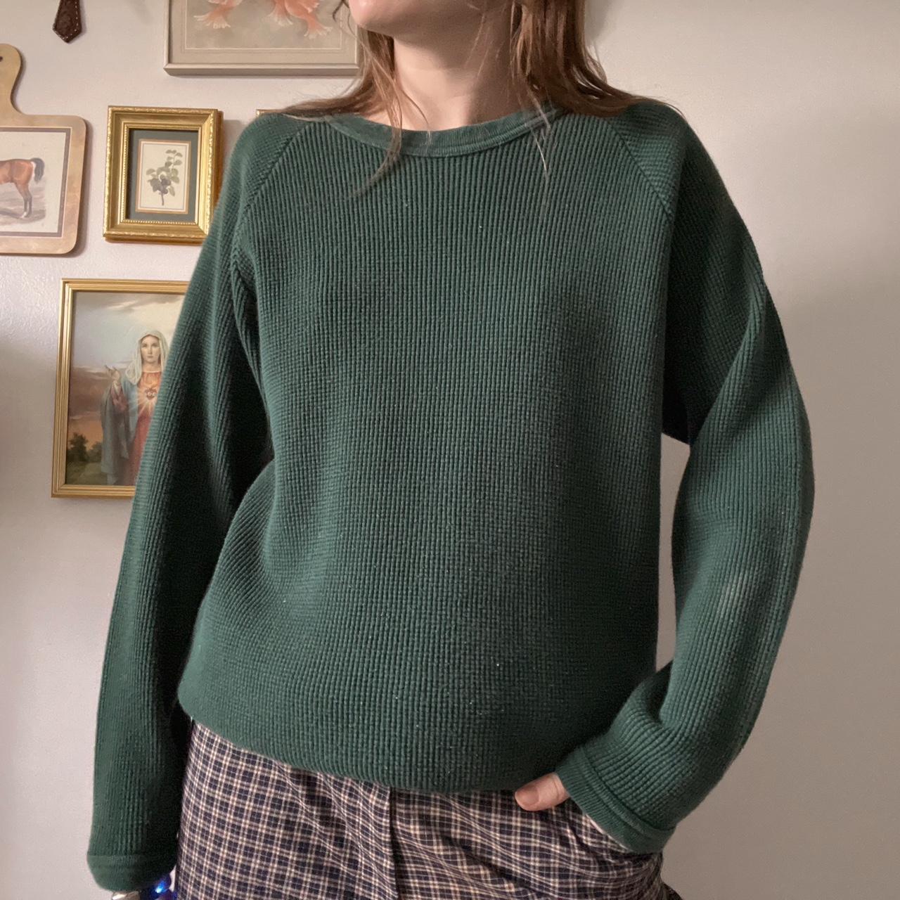 Spruce green waffle knit top (M)