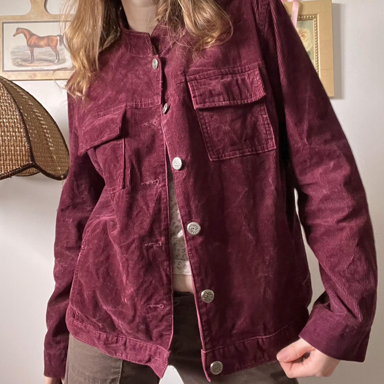 Burgundy corduroy jacket (M)