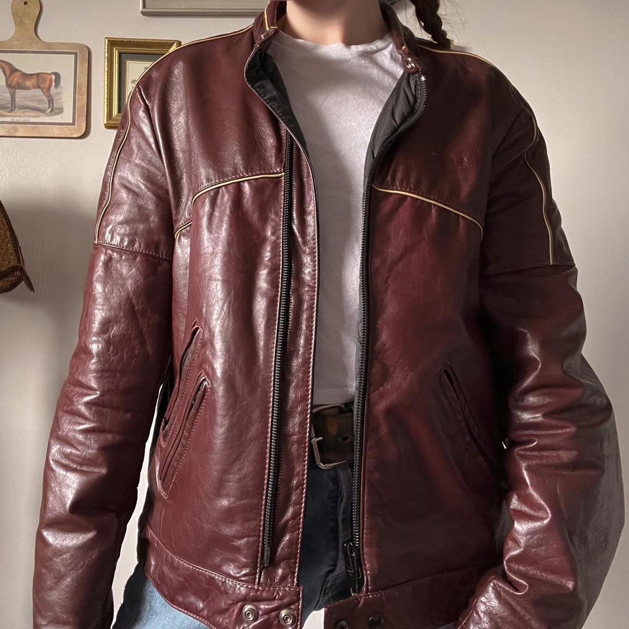 Oxblood leather racing jacket (L)