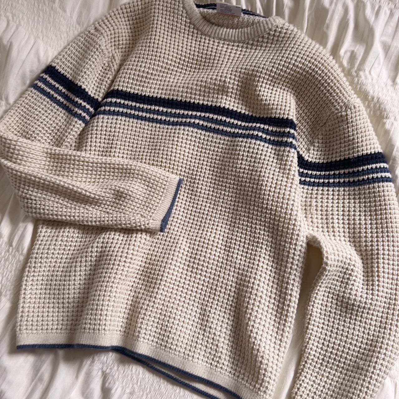 Chunky cream knit sweater (M)