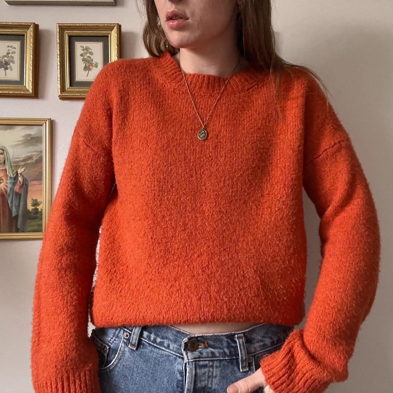 Orange italian knit sweater (M)