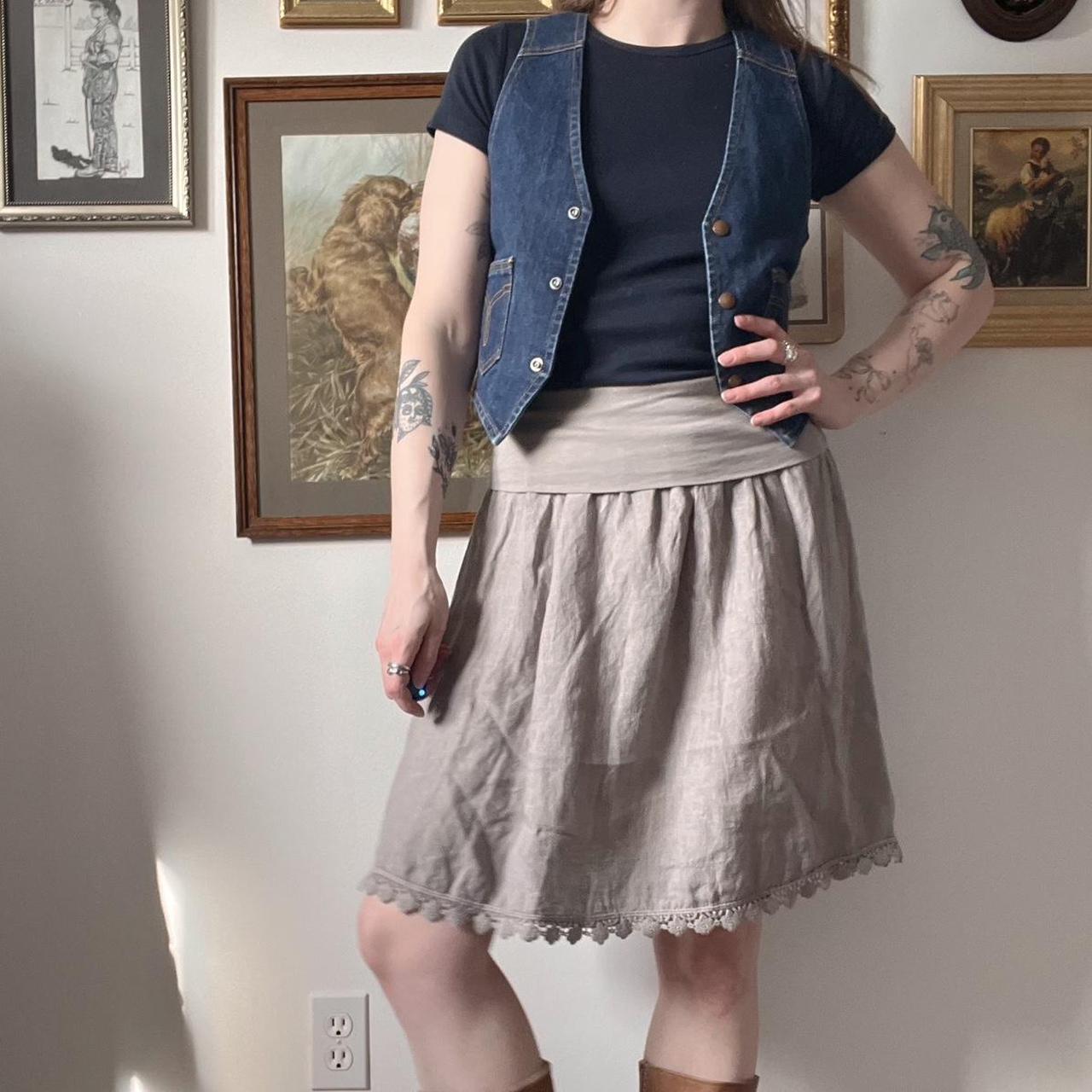 Dove grey linen skirt (S/M)