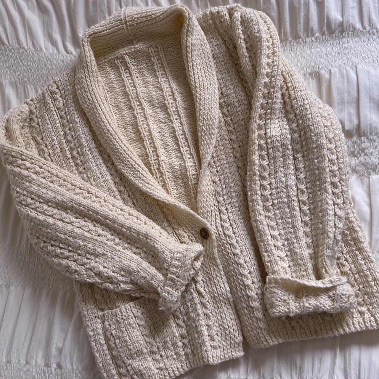 Cream chunky knit cardigan (XL)