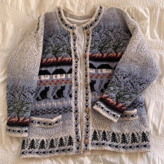 Vintage wool cottage cardigan (S/M)