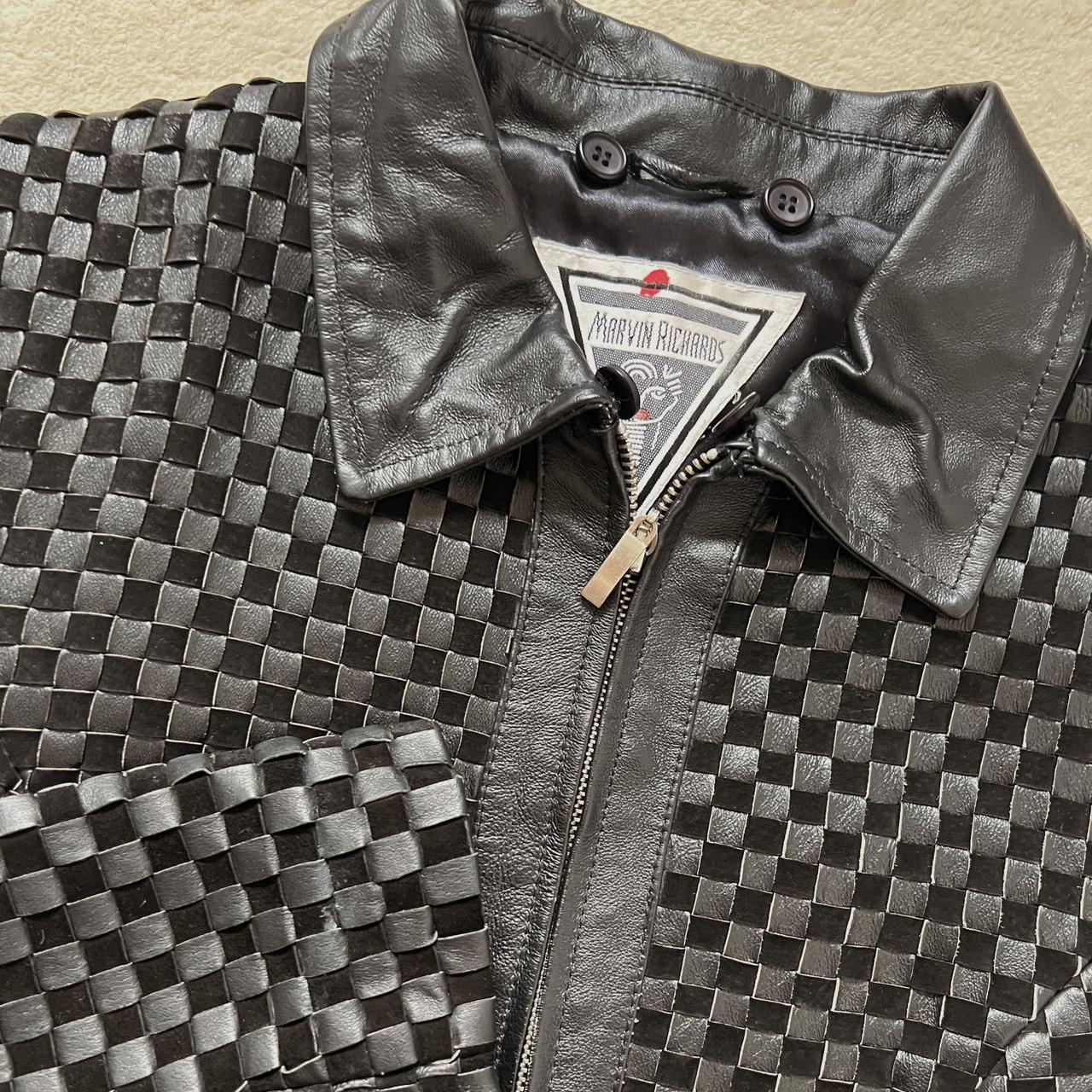 Checkered leather jacket (XS/S)