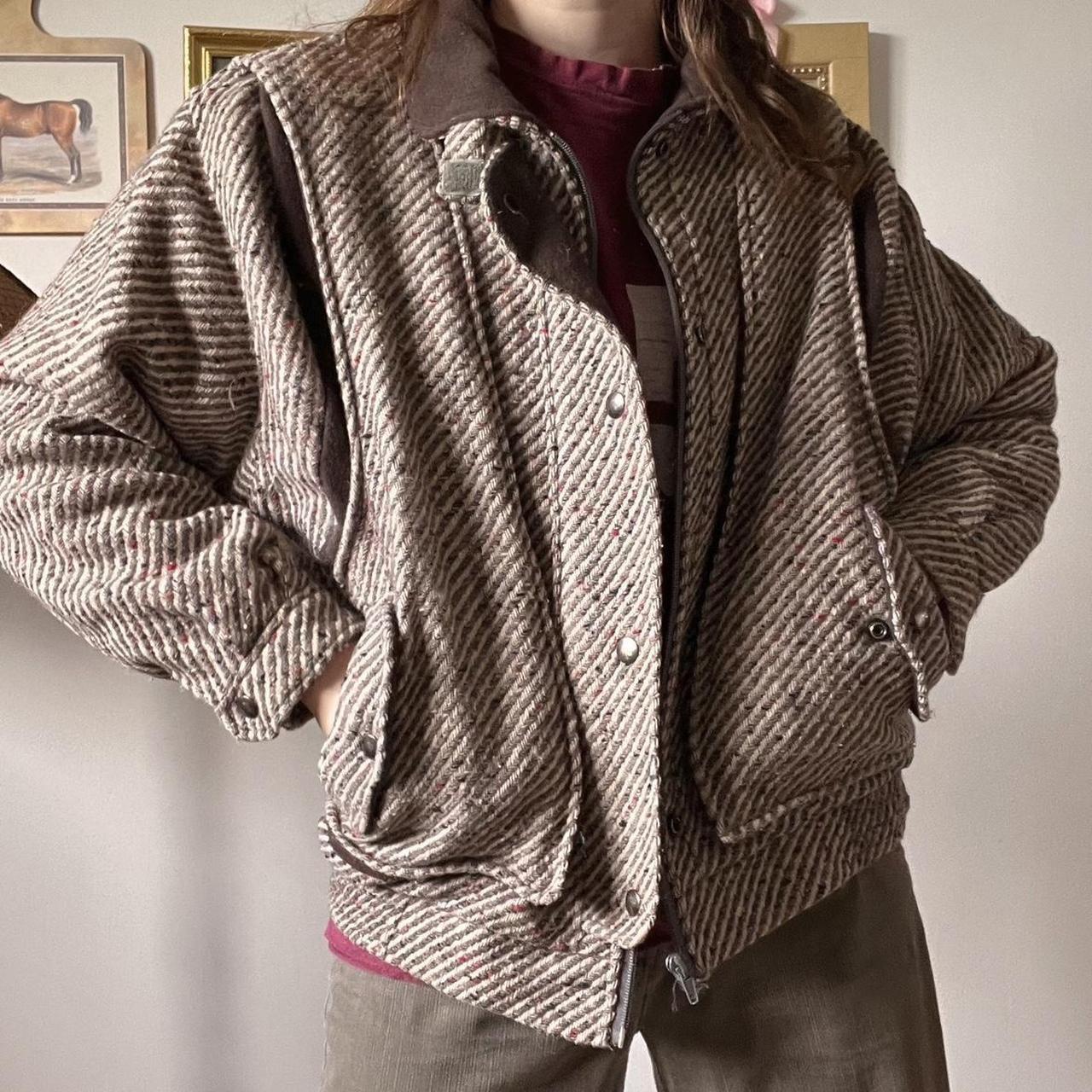 Vintage tweed wool bomber jacket (M)