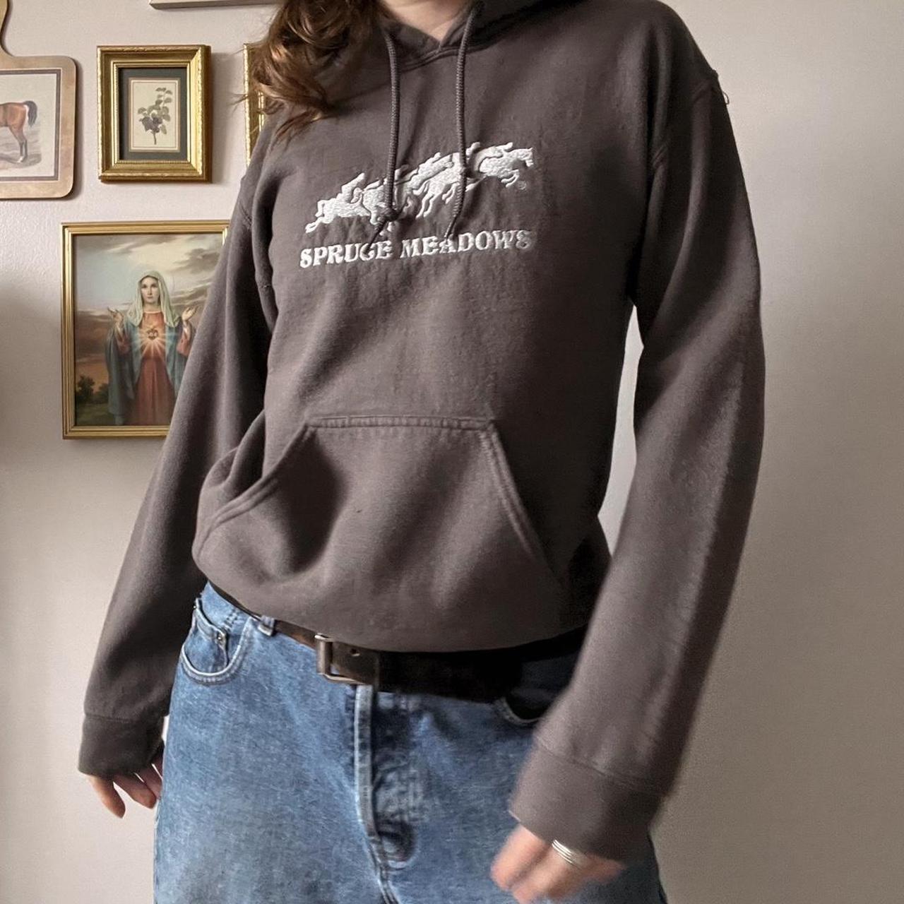 Wild horses embroidered hoodie (S)