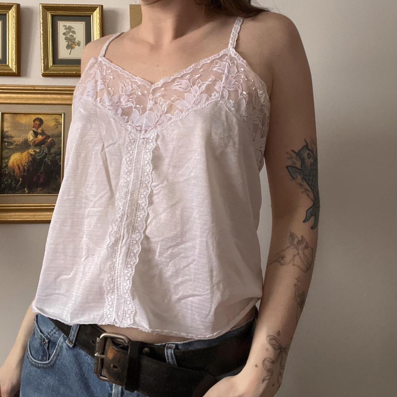 Romantic vintage lace cami (M)