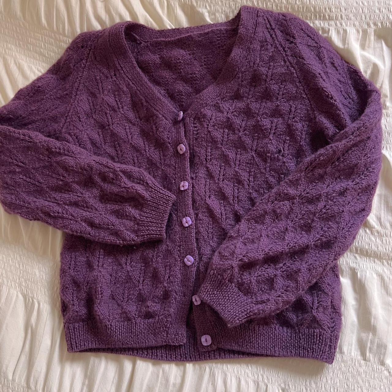 Lavender knit cardigan (M)