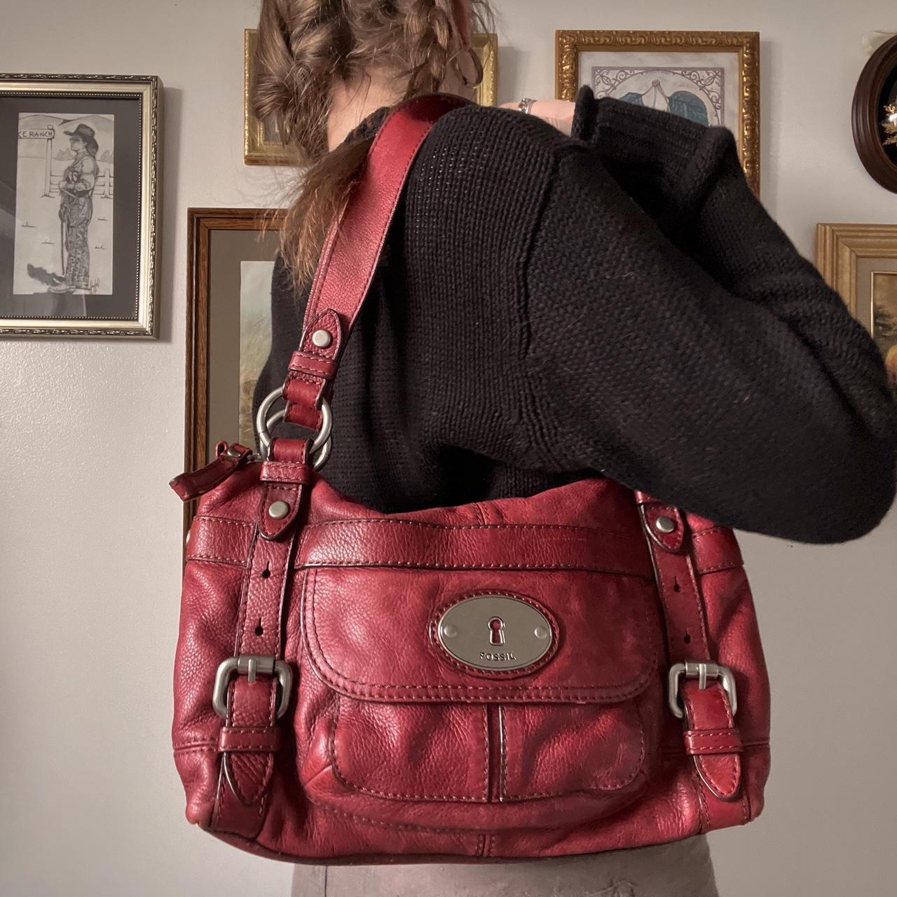 Cherry red leather bag