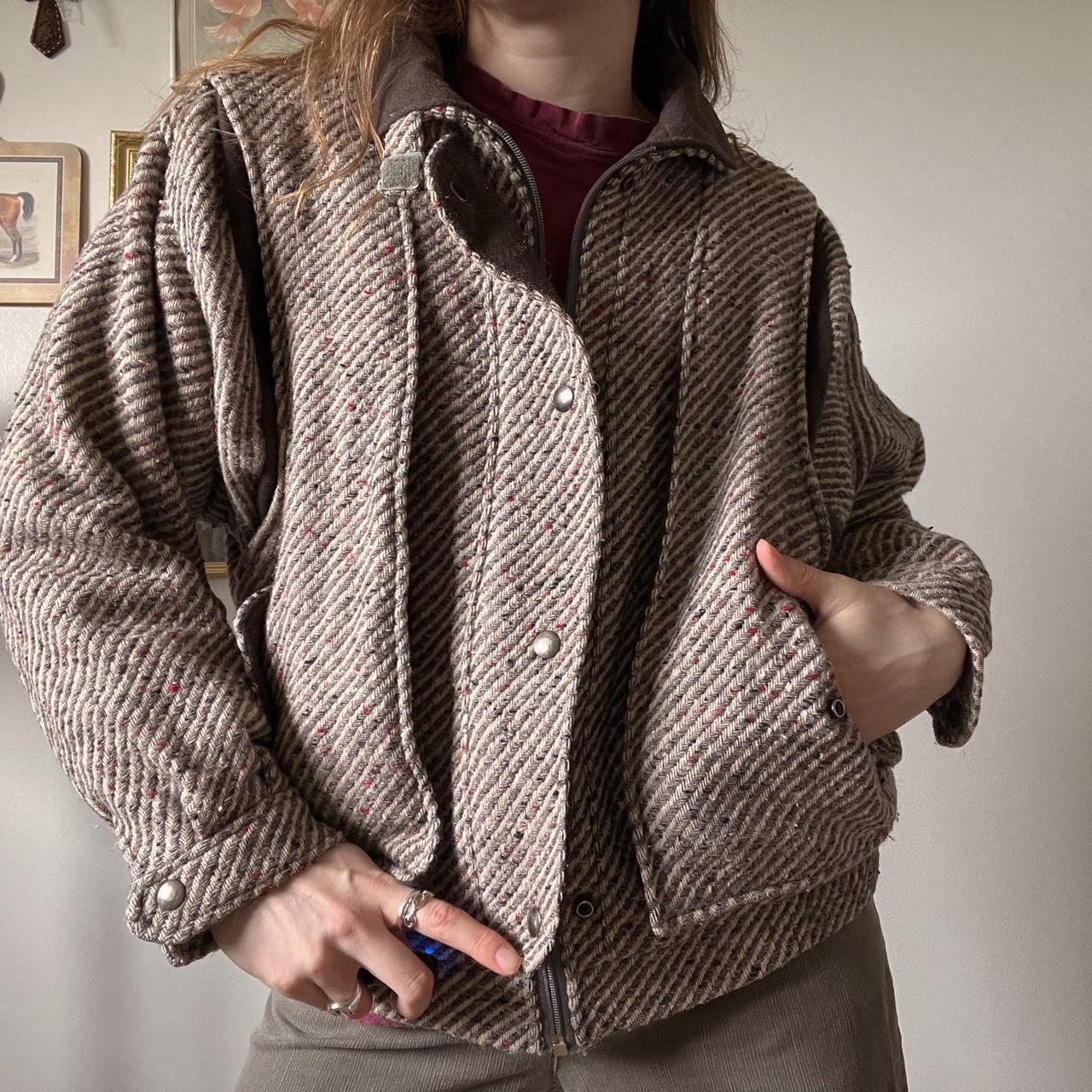 Vintage tweed wool bomber jacket (M)