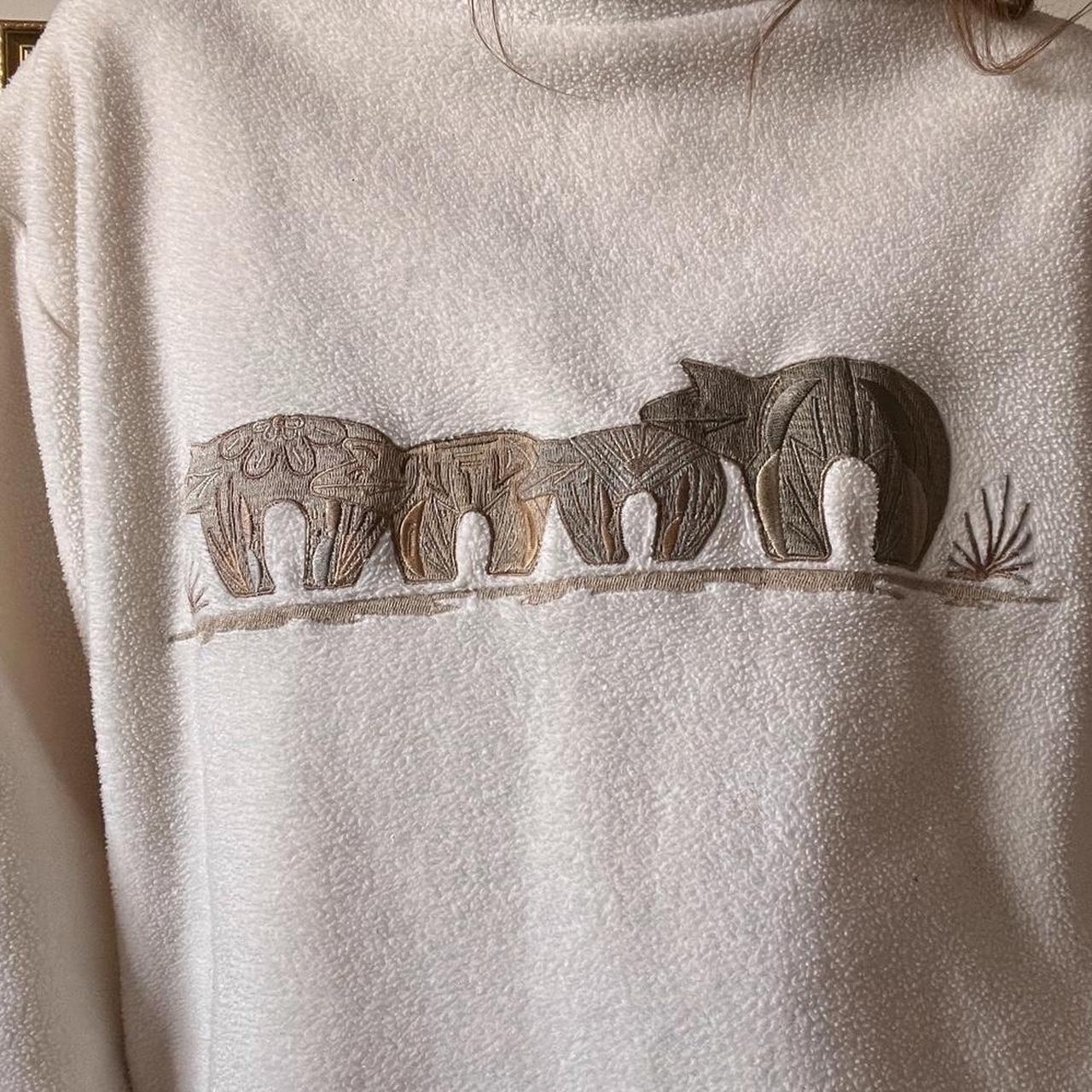 Cream fleece bear sweater (M)