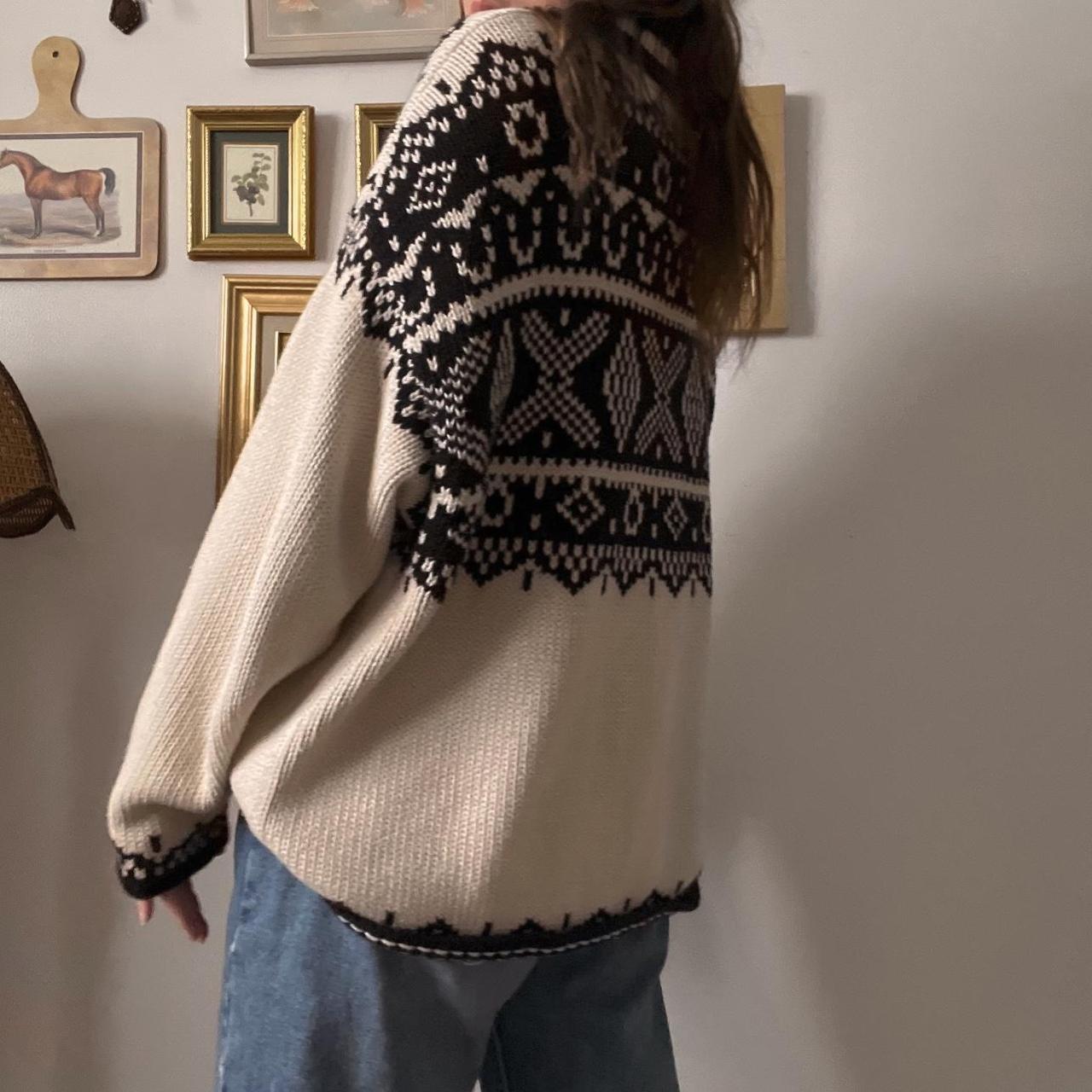 Vintage slouch cream knit cardigan (L)