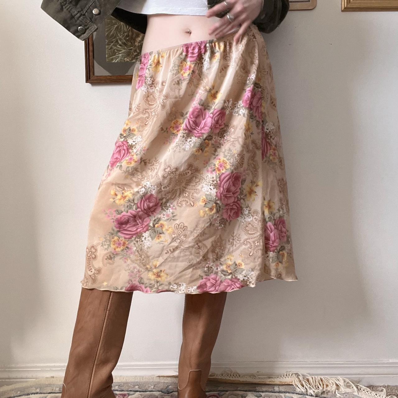 Vintage rose midi skirt (33")