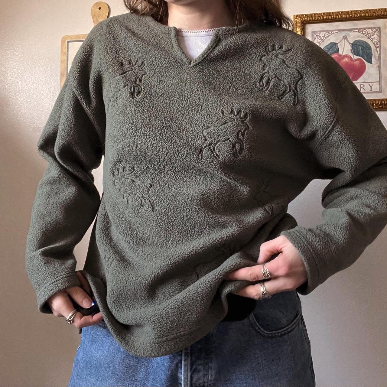 Sage fleece moose sweater (M)