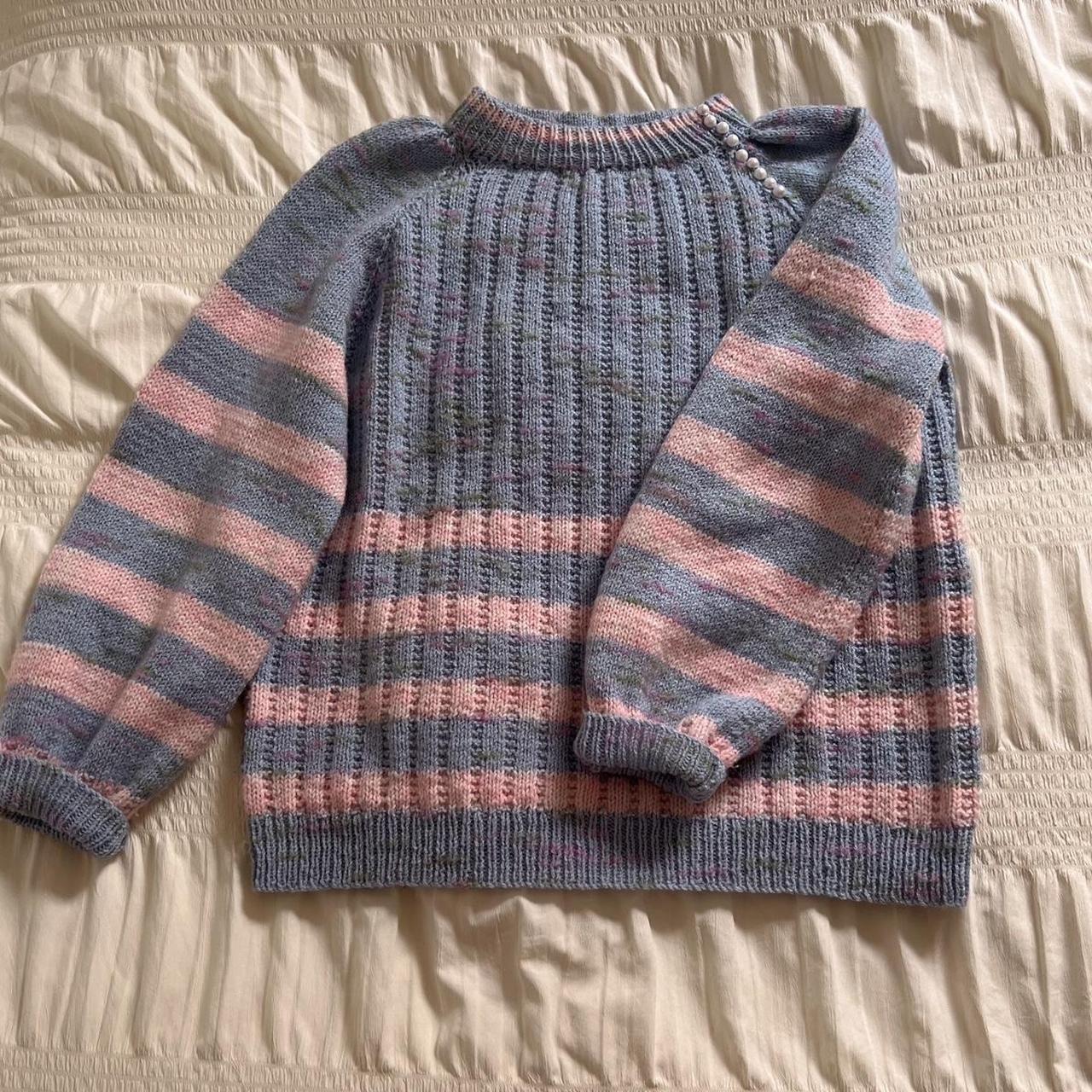 Cotton candy striped knit sweater (S)