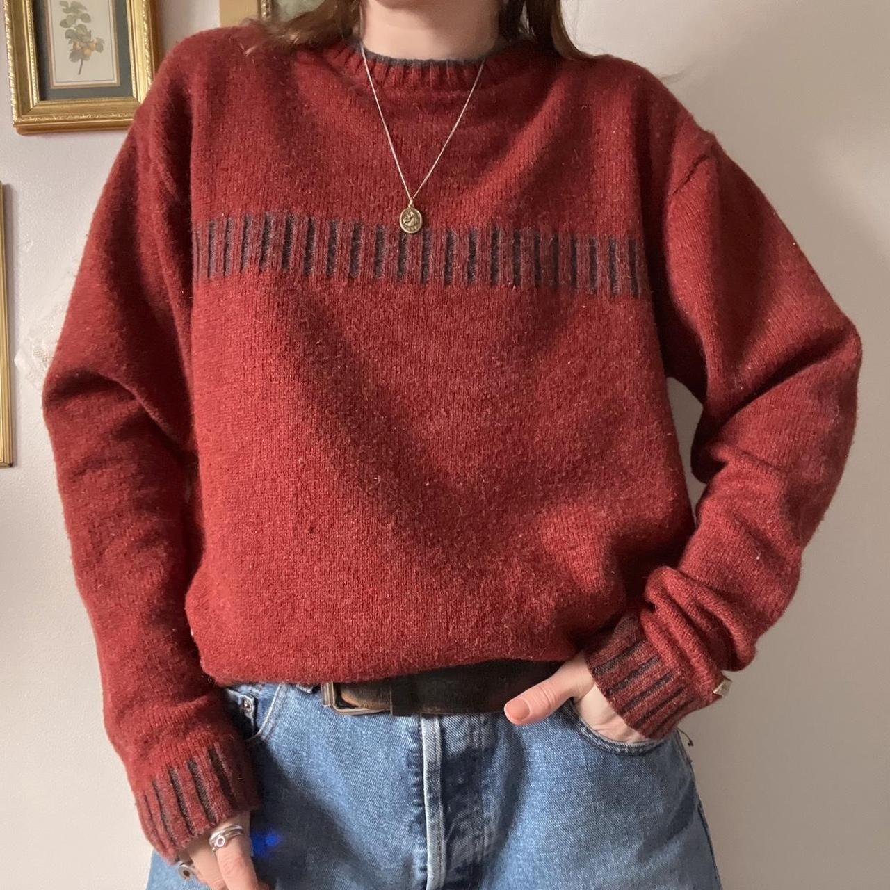 Brick red wool jumper (M)