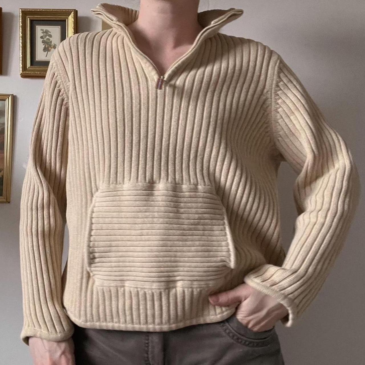 Ribbed knit quarter zip (M)