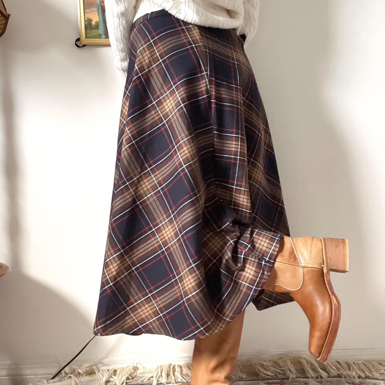 Plaid maxi skirt (L)